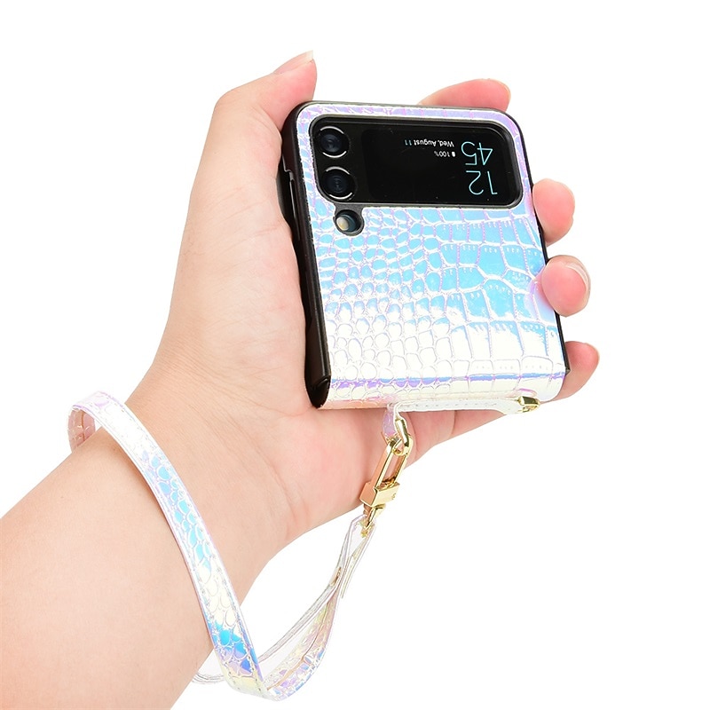 Phone Case For Samsung Galaxy Z Flip 7 Z Flip 5 Z Flip 4 Z Flip 3 Flip Portable Flip Full Body Protective Color Gradient PC PU Leather2