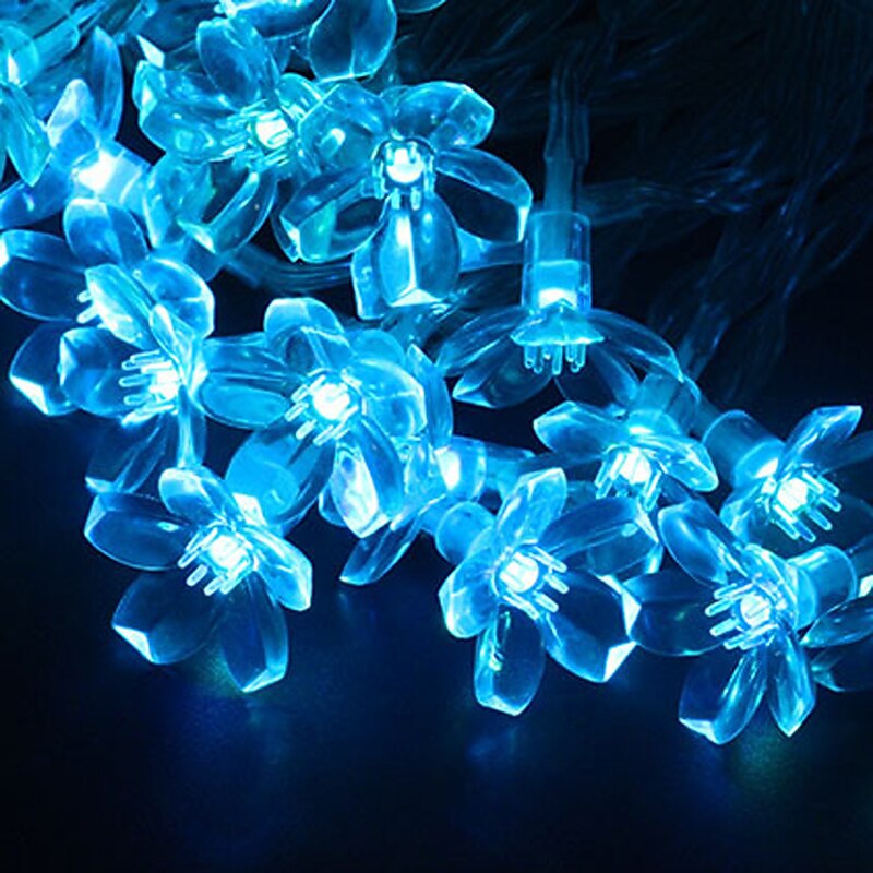 Cherry Blossom String Lights Flower Lights 10M 60Leds 16 Color Full-color Switching Remote Control Christmas Light String Romantic Cherry Silicone Lamp Holiday2