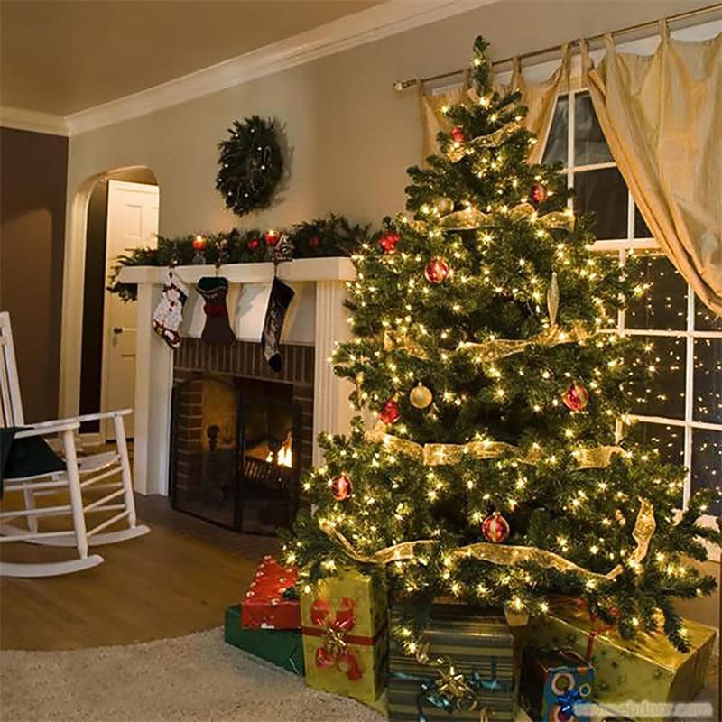 Christmas Ribbon Lights 4m Light Up Ribbon Fairy Seasonal String Lights 40LEDs EL 5mm for Party Wedding New Year Xmas Tree Decoration Warm White Cold White RGB Copper Wire Lights Holiday Wedding Patio Batteries Powered3