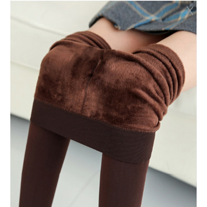 Women's Fleece Pants Tights Leggings Fashion Full Length Solid Colored Butt Lift Comfort Tummy Control Stretchy Casual Daily Black Grey