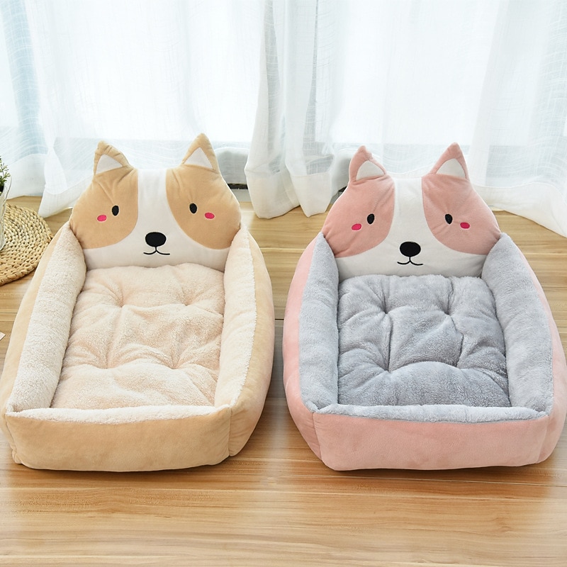 Dog Kennel Warm In Winter Big And Small Dogs Red Cartoon Pet Kennel Dog Bed Dog Mat Cat Kennel Pet Supplies