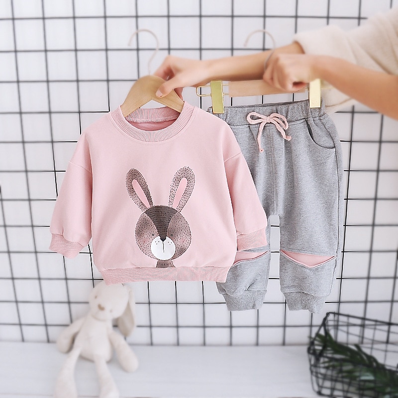 Girls' 3D Animal Cartoon Hoodie & Sweatpants Set Clothing Set Long Sleeve Fall Winter Fashion Casual Kids 2-6 Years Vacation Regular Fit