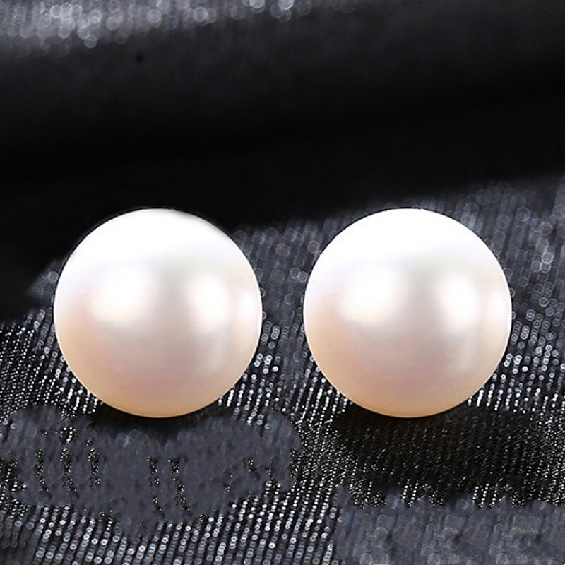 Women's White Freshwater Pearl Stud Earrings Fine Jewelry Classic Precious Stylish Simple S925 Sterling Silver Earrings Jewelry White For Wedding Engagement 1 Pair4