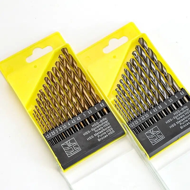 13pc 1.5-6.5mm Round Shank Twist Drill Bit Set Titanium Coated Hole Cutter High Speed Steel Gun Drill Bit Woodworking Metal Tool2