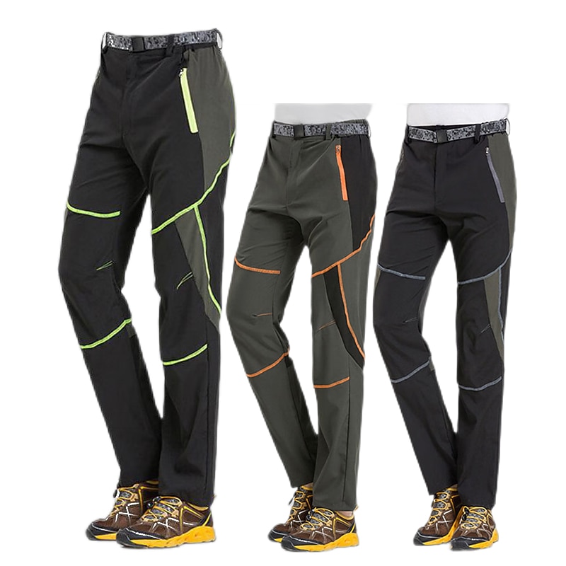 Men's Hiking Pants Trousers Summer Outdoor Windproof Quick Dry Lightweight Sweat wicking Pants / Trousers Bottoms Black+Grey Army Green Fishing Climbing Camping / Hiking / Caving S M L XL 2XL2