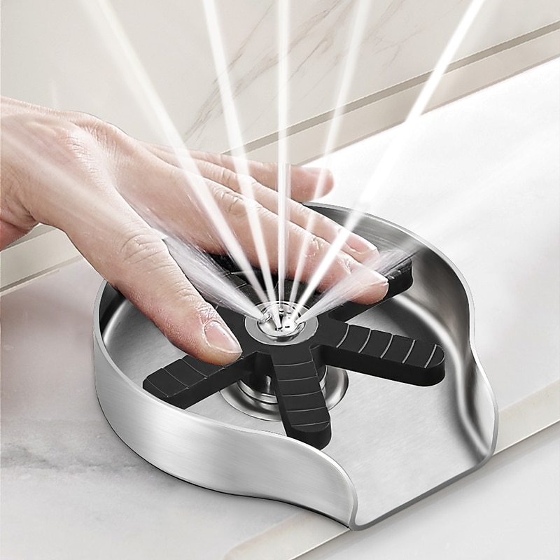 Glass Rinser For Kitchen Sink,Stainless Steel Cup Washer For Sink,Glass Washer for Sink,Cup Cleaner For Sink,Metal Washer,Kitchen Sink Accessories