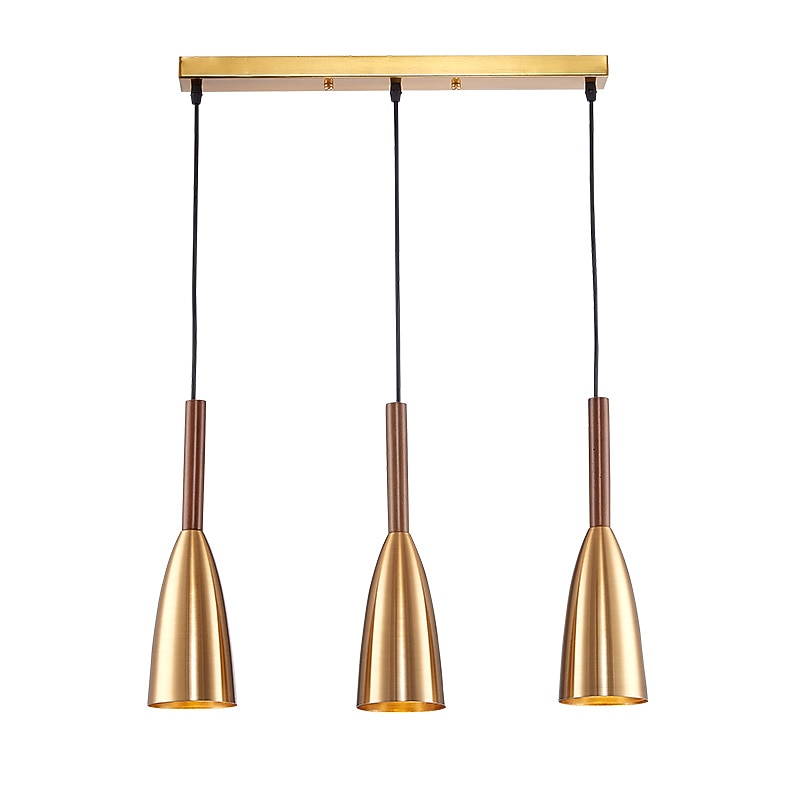 LED Pendant Light Gold Finish 3-Light 50cm Adjustable Pendant Light Fixture for Kitchen Island Dinning Room （Bulb Included）4
