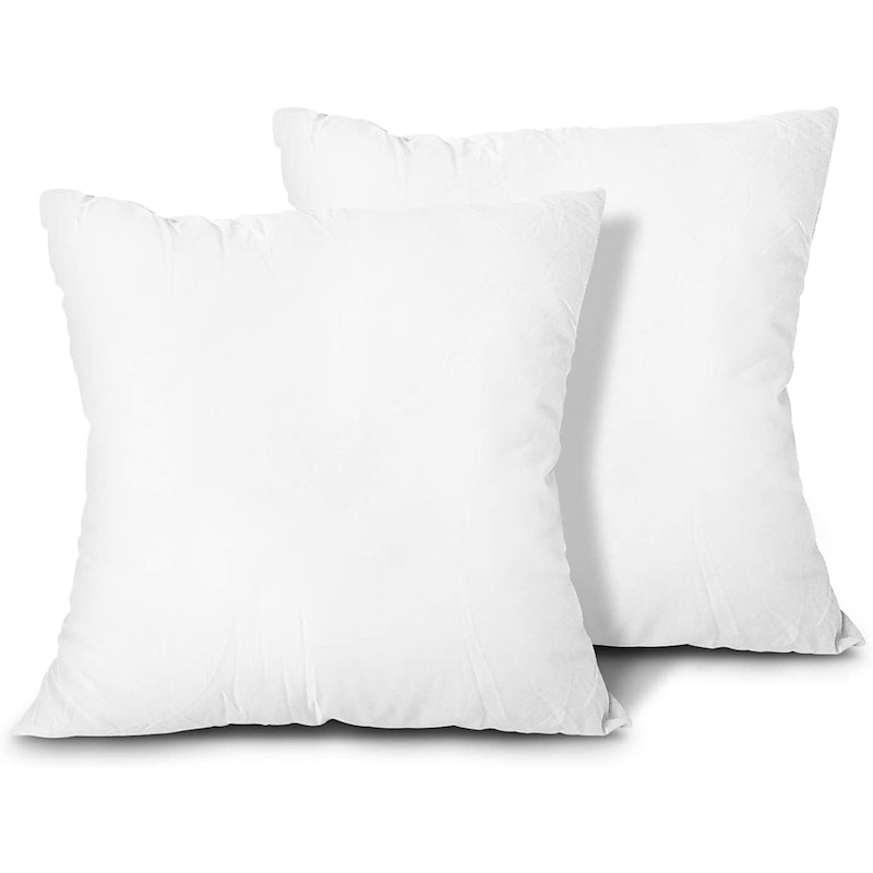 2pcs Inner Soft Pillow Inserts Fluffy Plump Stuffer Cushion Pads White Decorative for Decorative Cushion Bed Couch Sofa Sham Stuffer Fits for 45x45cm Pillow Cover