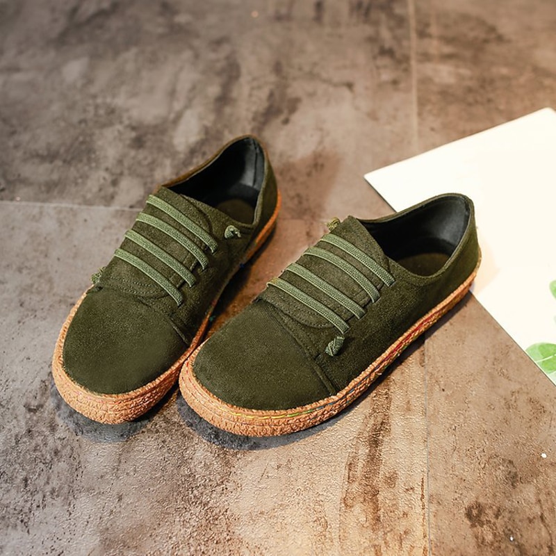 Women's Brown Suede Slip-On Shoes – Comfortable Casual Sneakers with Elastic Straps for Everyday Wear and Outdoor Activities3