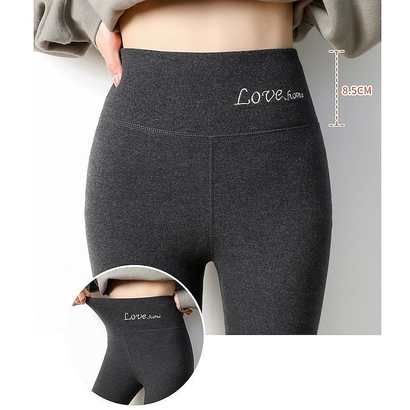 Women's Tights Leggings Thermal Underwear Fashion Ankle-Length High Waist Plain Thermal Warm Butt Lift Comfort High Elasticity Casual Daily Nude Black Pink Purple Skinny