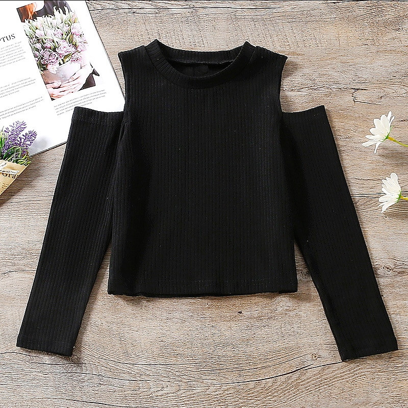 Kids Girls' Plaid Crewneck Pants Suit Set Long Sleeve Adorable Outdoor Cotton 7-13 Years Winter Black / Fall3