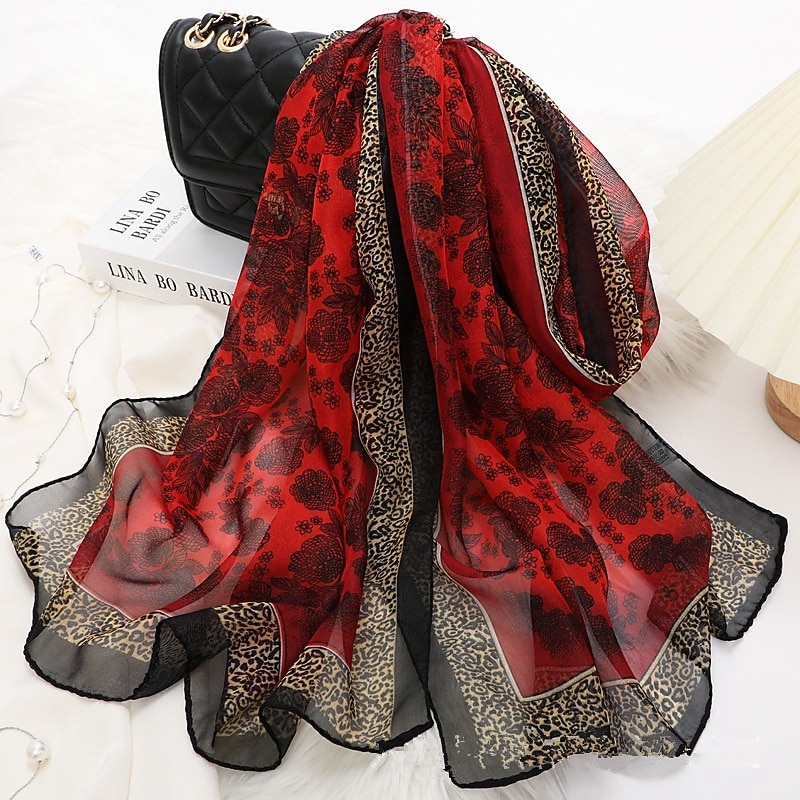 Women's Scarves Daily Holiday Flowers Bohemia Vintage Retro Warm Casual / Daily 1 PC3