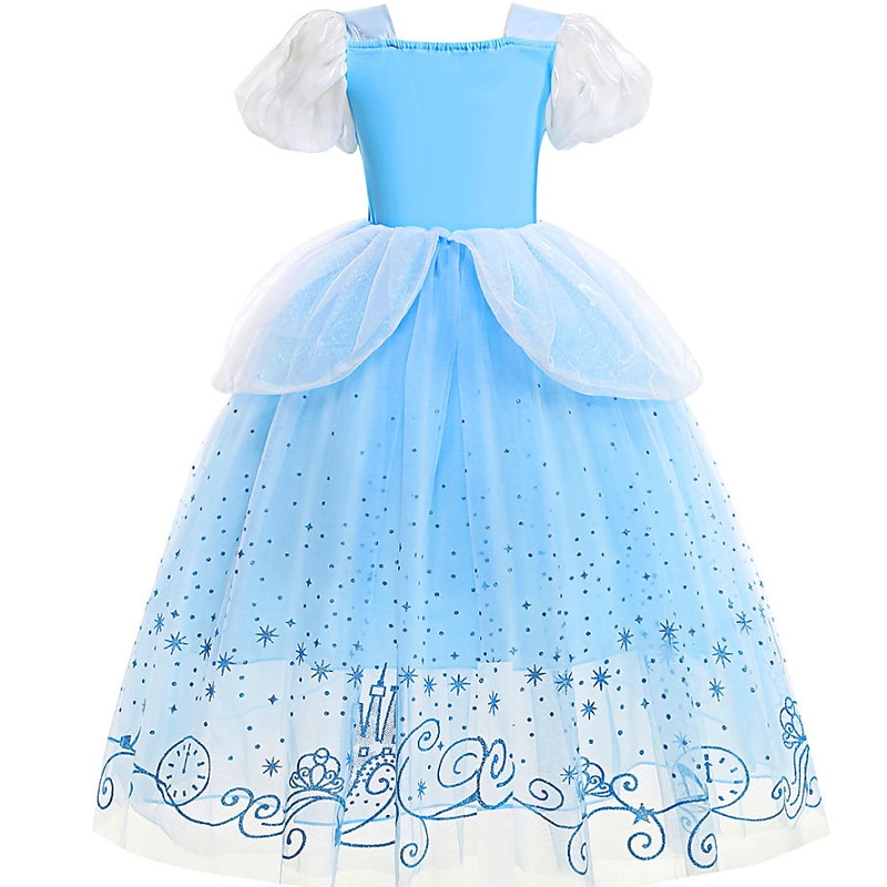 Toddler Girls' Clothing Set Graphic Long Sleeve Performance Anniversary Fashion Cute Polyester A Line Dress Fall Winter 7-13 Years Blue3