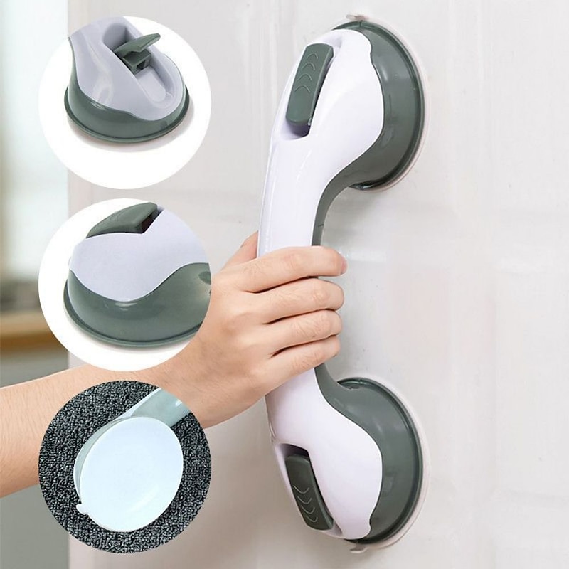 Shower Anti-Slip Grab Bar,Bathroom Strong Vacuum Suction Cup Handle Anti-slip Support Helping Grab Bar for elderly Safety Handrail Bath Shower Grab Bar4