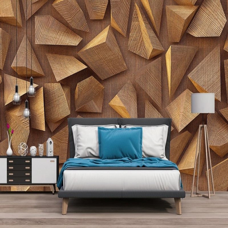 3D Wood Mural Wallpaper Wall Sticker Covering Print Peel and Stick PVC / Vinyl Material Self Adhesive / Adhesive Required Wall Decor Wall Mural for Living Room Bedroom4