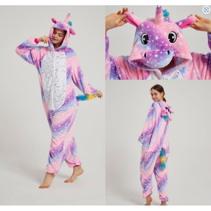 Kid's Fashion Nightwear Camouflage Onesie Costume Unicorn Flying Horse Onesie Pajamas Kigurumi Pajamas Funny Costume For Boys and Girls Carnival Cartoon3
