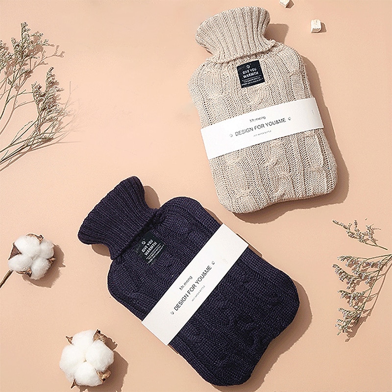 1000ML Portable Hot Water Bottle Solid Women Winter Thicken PVC Hot Water Bag Hand Warmer