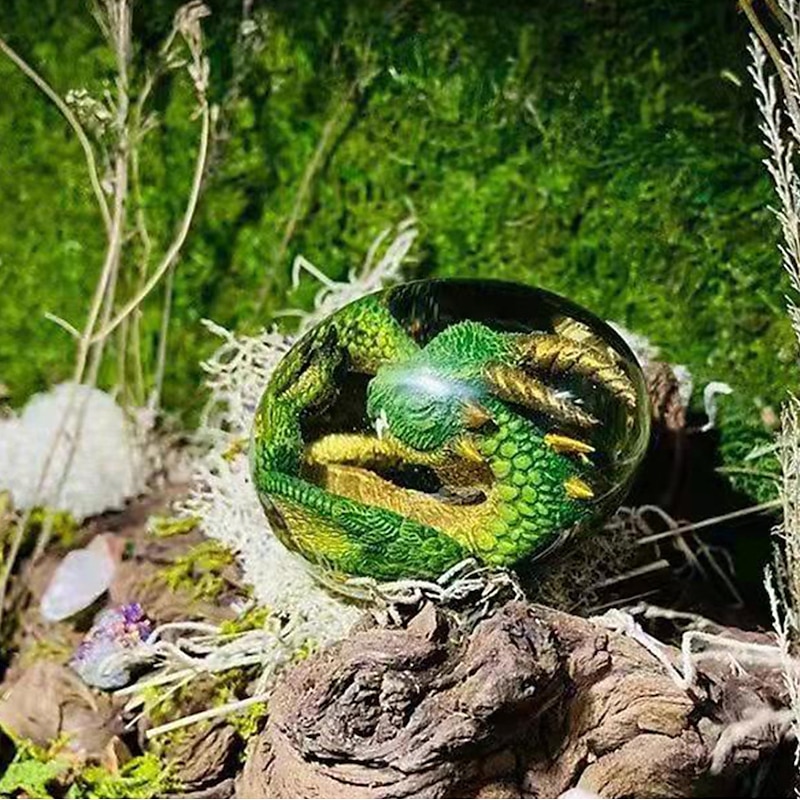 Lava Dragon Egg, Dream Crystal Transparent Dragon Egg, Dragon Egg Crystal, Dragon Statue Decor, Crystal Transparent Lava Dragon Egg Resin Handmade Sculpture Ornaments Souvenir3