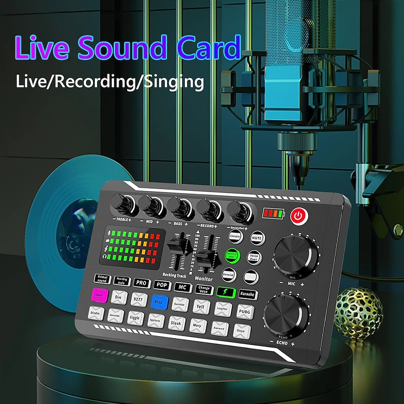 Professional Audio Mixer, Live Sound Card and Audio Interface with DJ Mixer Effects and Voice Changer,Podcast Production Studio Equipment, Prefect for Streaming/Podcasting/Gaming2