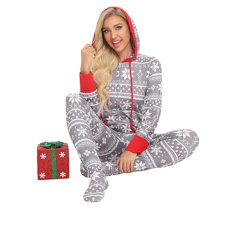 Reindeer Family Christmas Pajamas Kigurumi Pajamas Christmas Pajamas Women's Christmas Family Matching Outfits Adults Christmas Carnival Masquerade Christmas Eve Christmas Party Onesie3