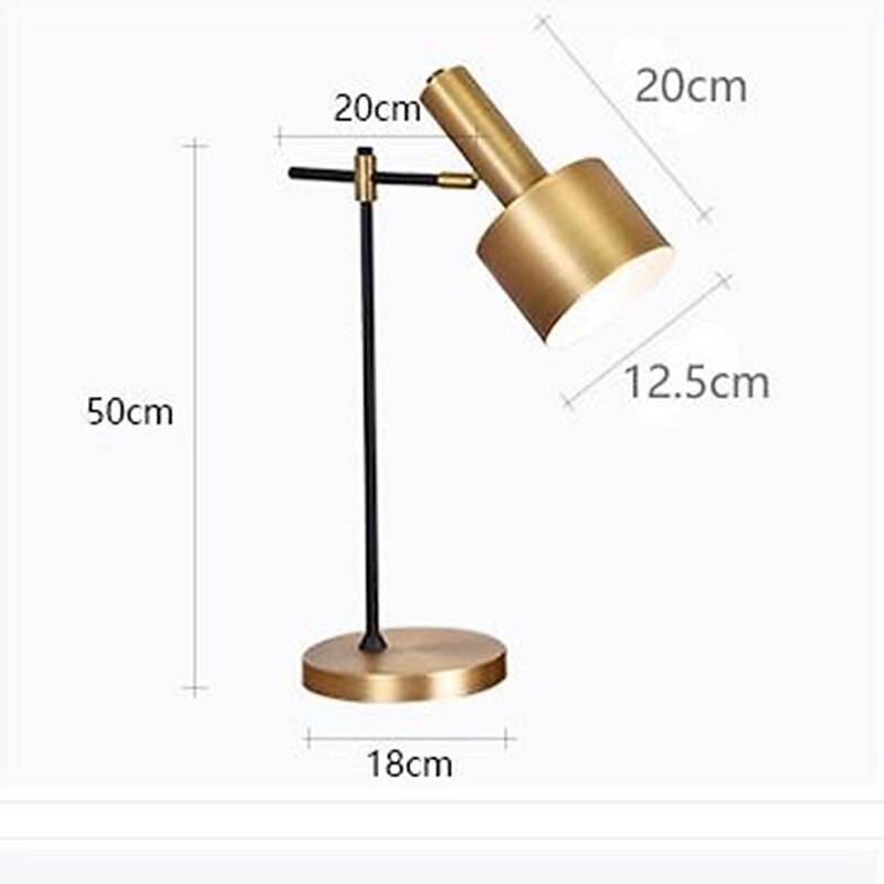 Desk Lamp for Reading LED 22.25“ Metal Table Lamp Light for Office Bedroom Study Room Living Room Nightstand Bedside Lamps Brass Gold Accent Finish 5W Bulb Included3