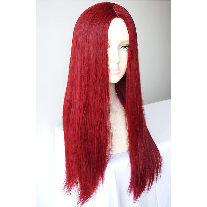 Long Red Straight Wig sally costume wig before Christmas for women and GIRL Synthetic wig Halloween Wigs3