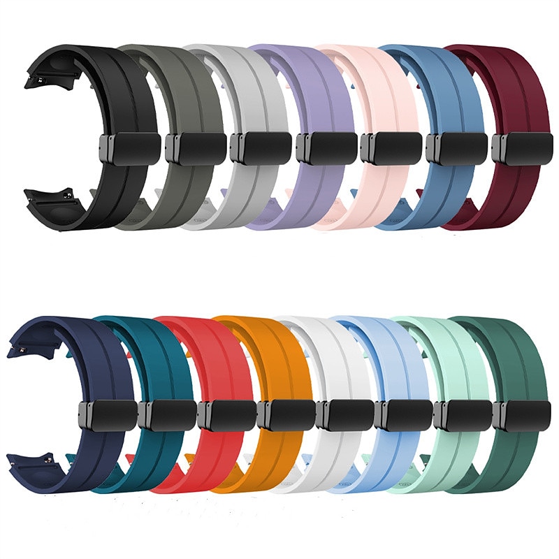 Watch Band for Samsung Watch 7/6/5/4  40/44mm, Watch 5 Pro 45mm, Watch 6 Classic 43/47mm, Watch 4 Classic 42/46mm Silicone Replacement  Strap 20mm Magnetic Clasp Adjustable Sport Band Wristband2