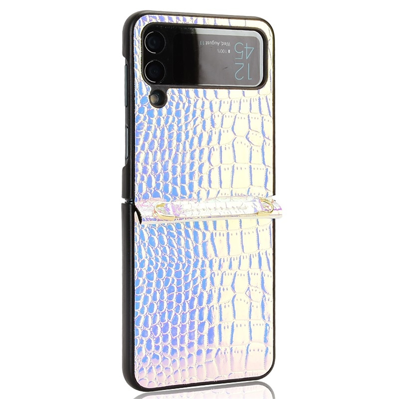 Phone Case For Samsung Galaxy Z Flip 7 Z Flip 5 Z Flip 4 Z Flip 3 Flip Portable Flip Full Body Protective Color Gradient PC PU Leather4