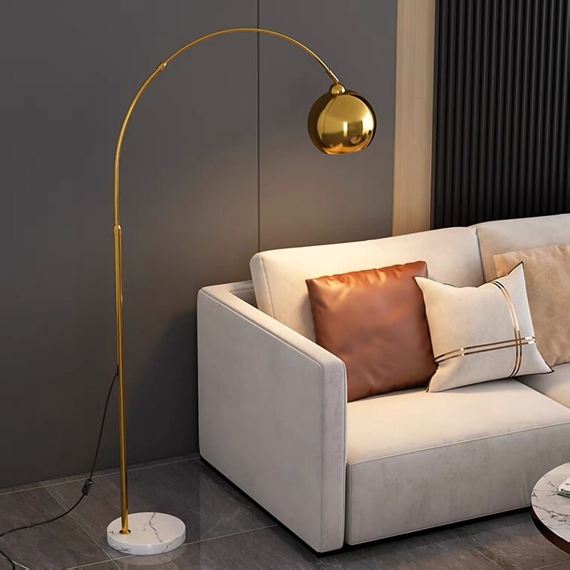 LED Fishing Lamp Floor Lamp Modern Study Living Room 180cm 5W Bedroom Bedside Lamp Marble Base Lamp Glass Shade Floor Light Lighting for Living Room Reading Bedroom Office