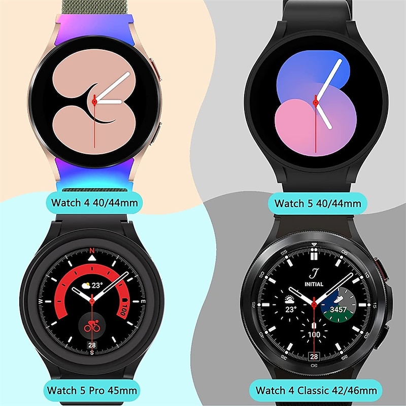 Watch Band for Samsung Watch 7/6/5/4 40/44mm, Galaxy Watch 5 Pro 45mm, Galaxy Watch 4/6 Classic 42/46/43/47mm, Watch 3, Active 2, Gear S2 Stainless Steel Replacement  Strap 20mm Milanese Loop4