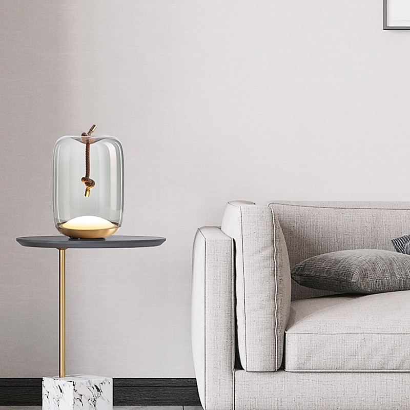 Bedside lamps Table Lamp, 3000K 18cm Modern Minimalist Art Glass Table Lamp Study Room Bedside Bed Creative Table Lamp Adjustable Classic Noble Bedroom Lamp 110-240V3