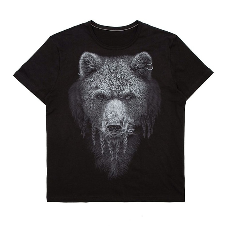 Men's Plus Size T shirt Tee Big and Tall Animal Crew Neck Print Short Sleeve Spring & Summer Fashion Streetwear Basic Comfortable Casual Sports Tops4