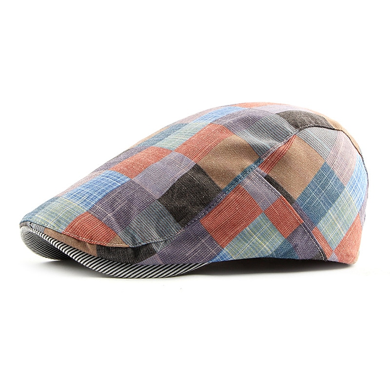 Men's Flat Cap Pink Red Cotton Adjustable Buckle Print Simple 1920s Fashion Casual Street Dailywear Weekend Plaid Portable Comfort Fashion3