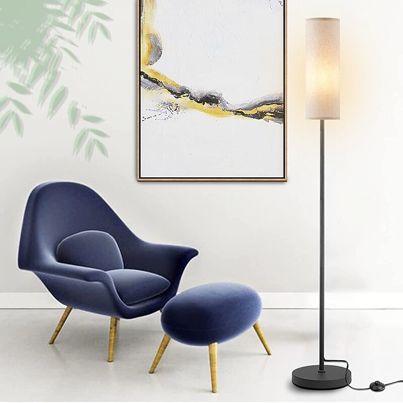 Modern Floor Lamp in Living Room Fabric Lamp Shade High Pole Lamp in Bedroom 65 inch High Lamp Suitable for Office Children's Room Reading and Home Decoration2