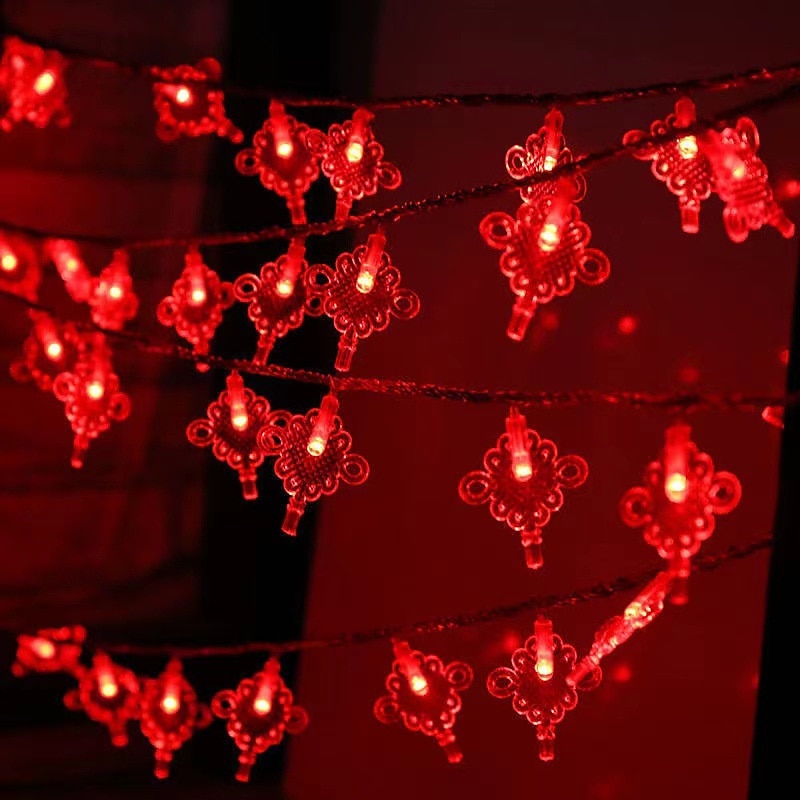 Red Lantern String Lights 6M 40LED Happy New Year Decor Chinese Knot Lights String Wedding Decorations Chinese Spring Festival Decor4