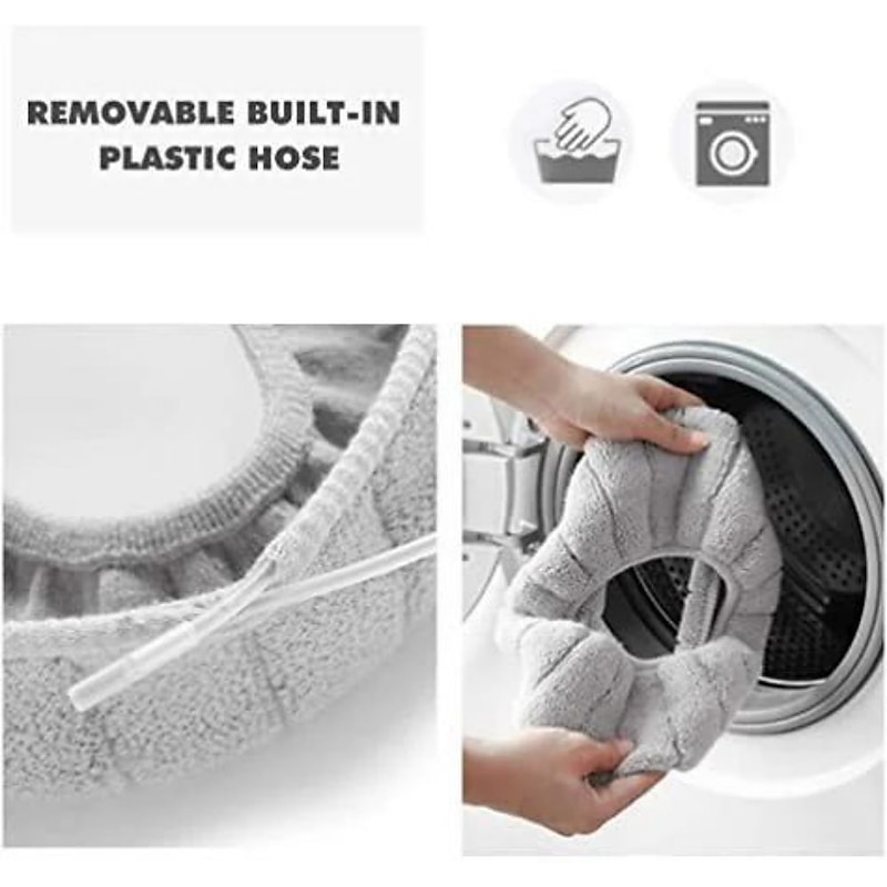 Soft Toilet Seat Cover Pads Thicker Warmer Stretchable Washable Cloth Toilet Fits All Oval Toilet Seats3