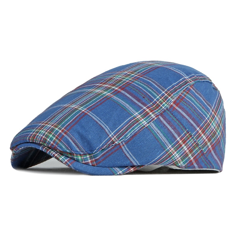 Men's Flat Cap Red Navy Blue Polyester Adjustable Buckle Print Simple 1920s Fashion Holiday Street Dailywear Weekend Plaid Portable Comfort Fashion2