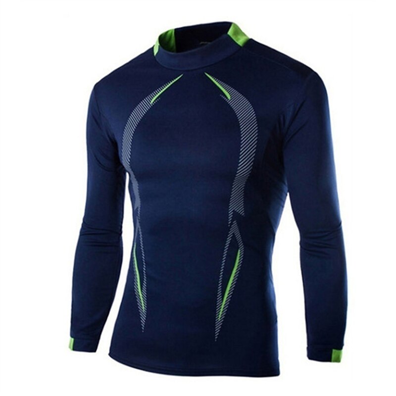 Men's T Shirt Turtleneck shirt Moisture Wicking Shirts Long Sleeve Shirt Long Sleeve Collarless Spring &  Fall Color Block Fashion Streetwear Casual Work Daily Sports Black White Dark Gray Top Tee2