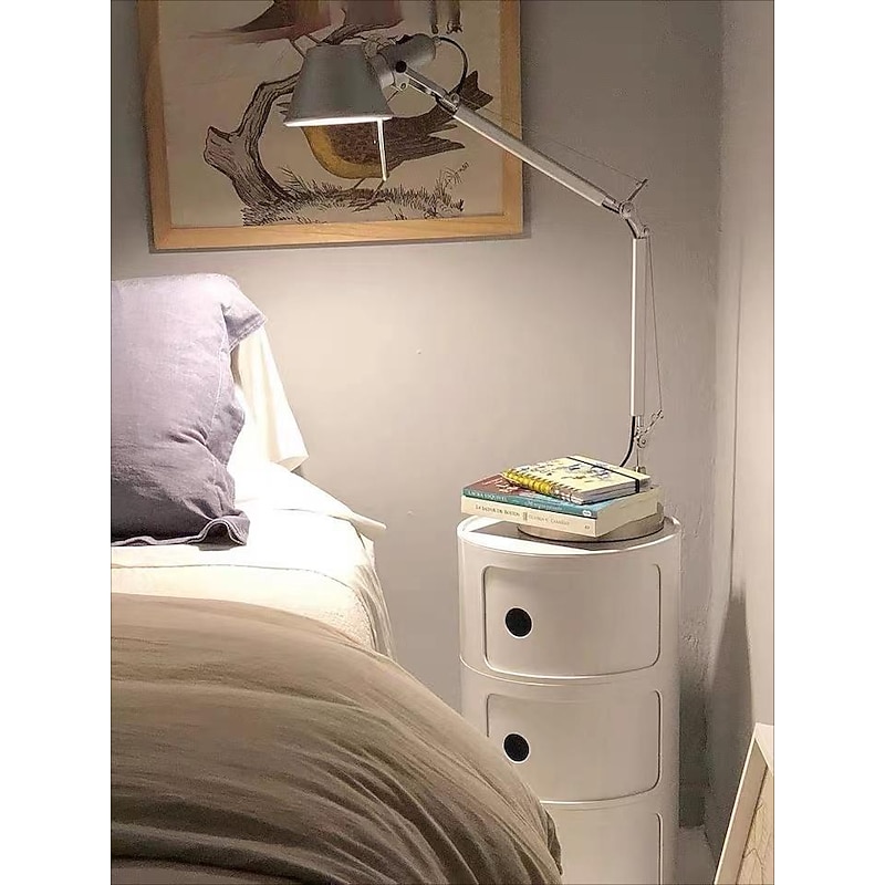 Swing Arm Table lamp LED Silver Table lamp for Desktop Aluminium E27 Flexible Adjustable Eye Care Study Office Table lamp4