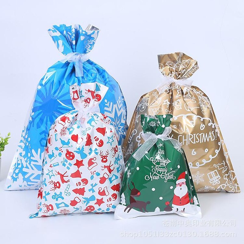 30pcs Christmas Bags Large Size Wrapping Assorted Styles Christmas Bags with Ribbon Ties for Xmas Wrap2