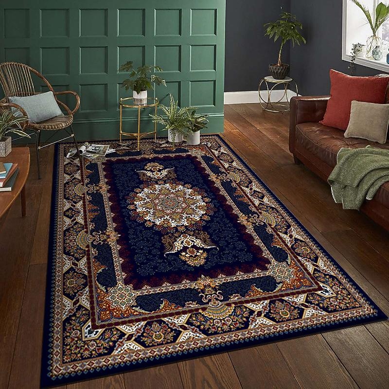 Area Rug Carpet Exotic Ethnic Style Floor Mat American Persian Multicolored Flowers in Retro Style Living Room Hotel Homestay Home Bedroom Full Carpet4