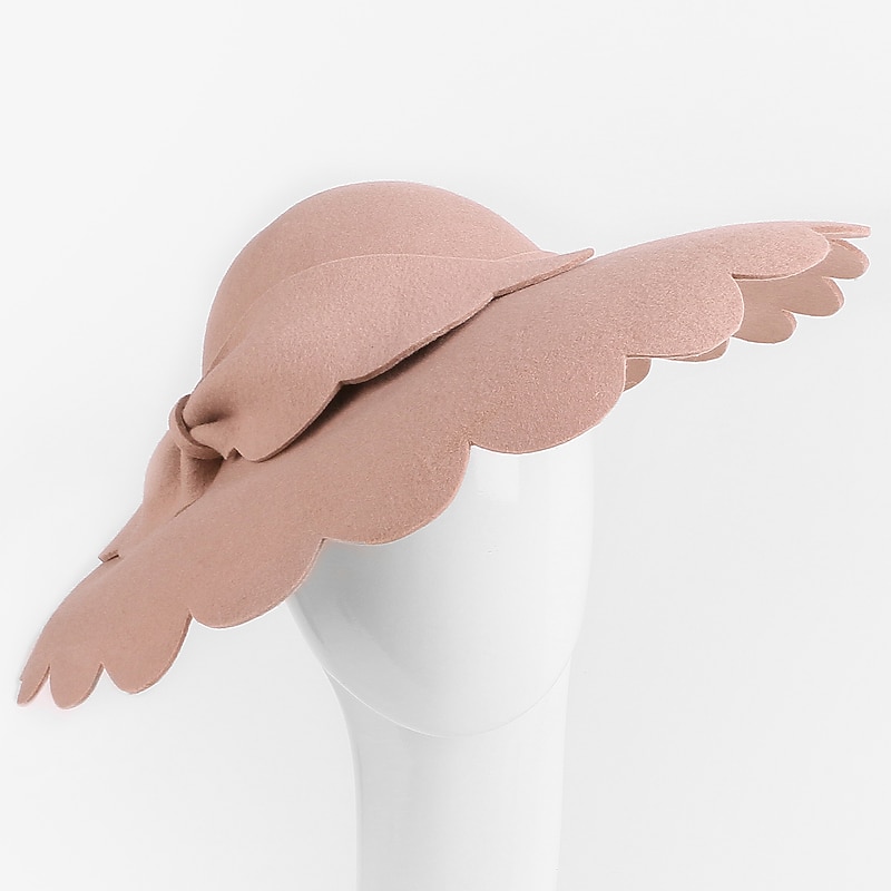 Elegant Retro 100% Wool Hats with Bowknot 1PC Casual /Bohemian Beach Straw Headwear / Straw Hats with Satin Bowknot Casual / Holiday Headpiece/ Sun Protection3