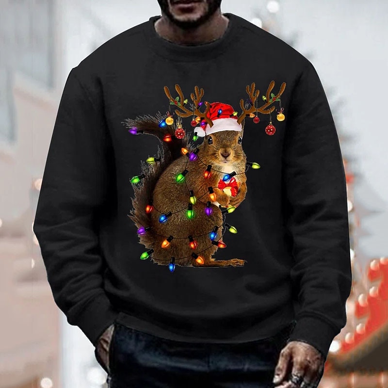Men's Graphic Ugly Christmas Sweatshirt Sweatshirt Pullover Long Sleeve Sweatshirt Crew Neck Basic Casual Big and Tall Sports & Outdoor Sports Streetwear Print Fall Winter