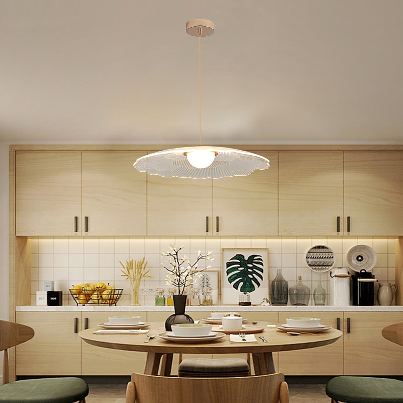 LED Pendant Light Lotus Leaf Plastic Finish 62cm 3 Colors Cord Adjustable Mini Island Lights Modern Contemporary Style Kitchen Dining Home Bar Light 110-120V 220-240V Bulb Included