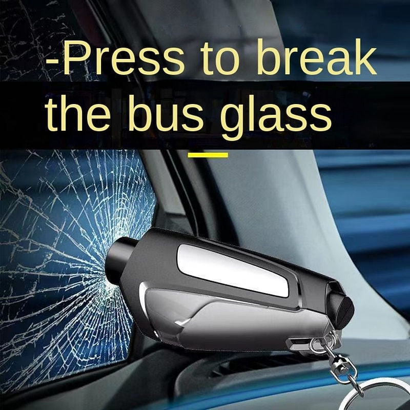 Car Safety Portable Tool Car Safety Hammer Spring Type Escape Hammer Window Breaker Punch Seat Belt Cutter Hammer Key Chain2