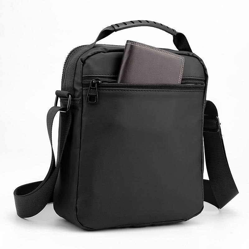 Men's Waterproof Nylon Crossbody Bag, Multi - Pocket Dual Zipper Design, Sleek Durable for Work Travel Everyday Use2