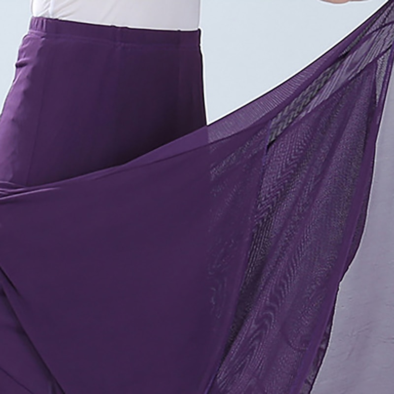 Ballroom Dance Skirts Ruching Women's Training Performance High Spandex2