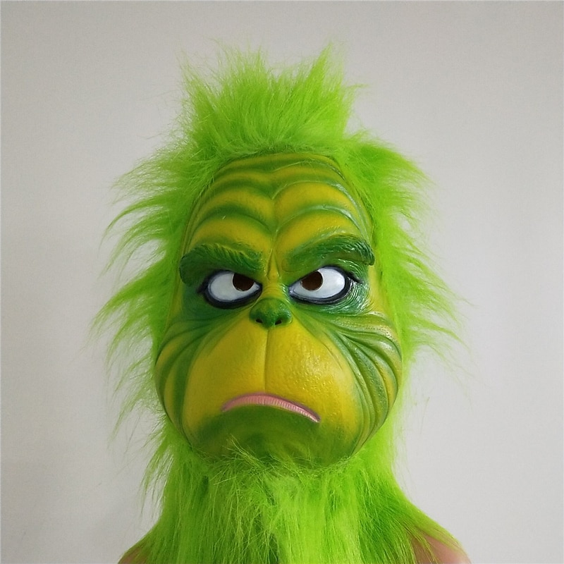 Santa Claus Green Monster Furry Face Mask Unisex Christmas Kid's Adults' Christmas Christmas Eve Christmas Party Mask2