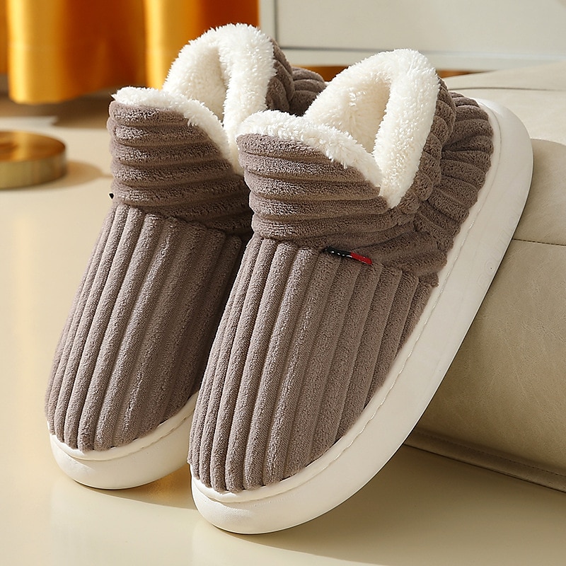 Men's Women's Cozy Indoor Slippers - Fleece Lined Non-Slip Winter House Shoes2