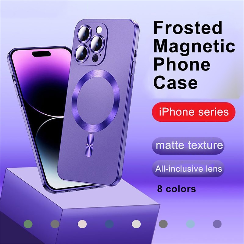 Phone Case For iPhone 17 Pro Max 17 Air 16 15 14 Pro Max Plus 13 12 11 Pro Max With Magsafe Camera Lens Protector Support Wireless Charging Matte Frosted Solid Color TPU2